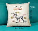 Anatomy of a Horse Cushion - Funny Gift For Him Or Her Pony Equestrian Design CD456B