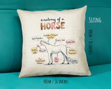 Anatomy of a Horse Cushion - Funny Gift For Him Or Her Pony Equestrian Design CD456D