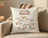 Anatomy of a Horse Cushion - Funny Gift For Him Or Her Pony Equestrian Design CD456D