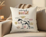 Anatomy of a Horse Cushion - Funny Gift For Him Or Her Pony Equestrian Design CD456E