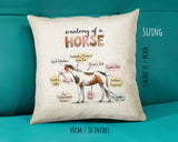 Anatomy of a Horse Cushion - Funny Gift For Him Or Her Pony Equestrian Design CD456G