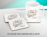 80th Birthday Gift for Women - Personalised Cushion Age Eighty Floral Design BGD80