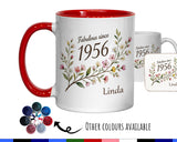 70th Birthday Gift for Her Women - Personalised Coffee Mug Coaster Seventy Floral Design BGD70