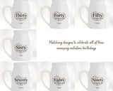 60th Birthday Gift for Her Women - Small Personalised Flower Vase 60 Floral Design BGA60