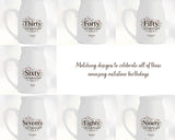 30th Birthday Gift for Her Women - Small Personalised Flower Vase 30 Floral Design BGA30
