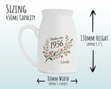 70th Birthday Gift for Her Women - Small Personalised Flower Vase 70 Floral Design BGD70