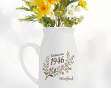 80th Birthday Gift for Her Women - Small Personalised Flower Vase 80 Floral Design BGD80