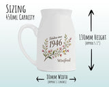 80th Birthday Gift for Her Women - Small Personalised Flower Vase 80 Floral Design BGD80