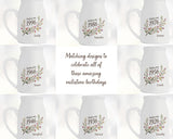 80th Birthday Gift for Her Women - Small Personalised Flower Vase 80 Floral Design BGD80