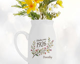 100th Birthday Gift for Her Women - Small Personalised Flower Vase 100 Floral Design BGA100