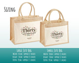 30th Birthday Gift For Women - Personalised Jute Tote Bag Floral - Thirty Shopping Bag BGA30