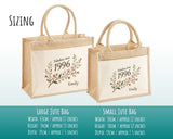 30th Birthday Gift For Women - Personalised Jute Tote Bag Floral - Thirty Shopping Bag BGD30