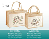 40th Birthday Gift For Women - Personalised Jute Tote Bag Floral - Forty Shopping Bag BGD40
