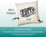 40th Birthday Gift for Men - Personalised Cushion Age 40 Masculine Vintage Design - Gift for Dad Husband Forty Never Looked So Good BGB40