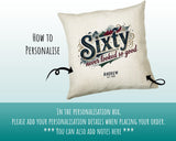 60th Birthday Gift for Men - Personalised Cushion Age 60 Masculine Vintage Design - Gift for Dad Husband Sixty Never Looked So Good BGB60