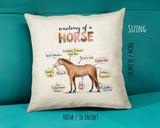 Anatomy of a Horse Cushion - Funny Gift For Him Or Her Pony Equestrian Design CD456A