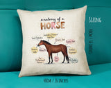 Anatomy of a Horse Cushion - Funny Gift For Him Or Her Pony Equestrian Design CD456C
