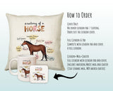Anatomy of a Horse Cushion - Funny Gift For Him Or Her Pony Equestrian Design CD456C