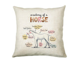 Anatomy of a Horse Cushion - Funny Gift For Him Or Her Pony Equestrian Design CD456D