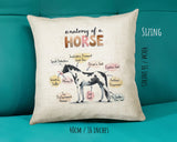 Anatomy of a Horse Cushion - Funny Gift For Him Or Her Pony Equestrian Design CD456E