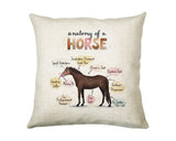 Anatomy of a Horse Cushion - Funny Gift For Him Or Her Pony Equestrian Design CD456H