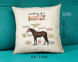Anatomy of a Horse Cushion - Funny Gift For Him Or Her Pony Equestrian Design CD456H