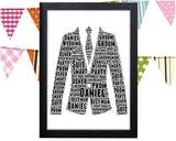 Personalised Best Man Usher Groomsman Gift Word Art Wall Room Decor Prints PG0969