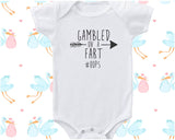 New Baby Gift Newborn Romper Gambled On A Fart Baby Expecting Mom Gift Baby Boy Baby Clothes Baby Shower Gift New Mum Dad Gift BB0056