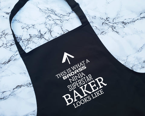 This Is What A Badass Baker Looks Like Apron Kitchen Chefs Baking BBQ For Baking Bakery Cake Maker Pastry Chef Mum Gift For Him Her AP0729