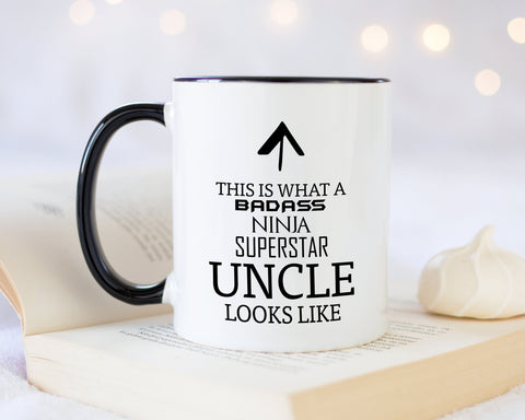 This Is What A Badass Uncle Looks Like 11oz Coffee Mug Tea Gift Idea For Godfather Close Family Friend From Niece Nephew MG0692