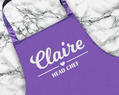 Personalised Head Chef Apron Custom Cooking Baking Apron Gifts For Him For Her For Husband For Wife Mens Womens Apron Mum Gifts Idea AP0004