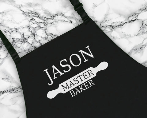 Personalised Master Baker Apron Custom Cooking Baking Rude Apron Gifts For Him For Dad For Husband Mens Apron Daddy Gift Idea AP0012