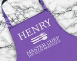 Personalised Master Chef Mens Apron Custom Cooking Baking Barbecue Apron BBQ Gifts For Him Dad Husband Boyfriend Apron Gift Idea AP0810