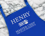 Personalised Master Chef Mens Apron Custom Cooking Baking Barbecue Apron BBQ Gifts For Him Dad Husband Boyfriend Apron Gift Idea AP0810