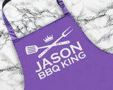 Personalised BBQ King Apron Fathers Day Custom Cooking Baking Apron Gifts For Him For Dad For Husband Mens Apron Barbecue Gift Idea AP0016