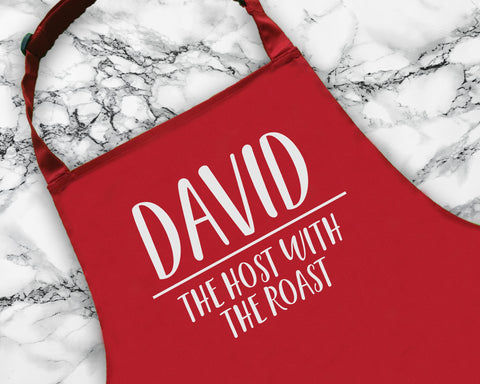 Personalised Host With The Roast Christmas Apron Gift For Mum Dad Brother Sister Husband Boyfriend Cooking Custom Apron Gift AP0833
