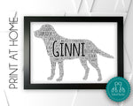 Personalised PRINTABLE Labrador Word Art Gift Dog Lover Gift Dog Person Gift Wall Art Wall Prints Wall Art Digital Download Prints DDPG210