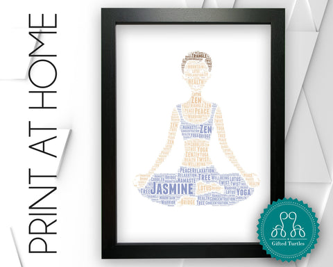 Personalised PRINTABLE Yoga Word Art Gift Yoga Gifts Yoga Print Gift For Yogi Yoga Instructor Wall Prints Wall Art Digital Download DDGC1199