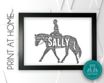 Personalised PRINTABLE Horse Rider Word Art Gift Horse Gifts Horse Rider Gift Horse Wall Art Wall Prints Digital Download Prints DDGC1306