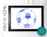 Personalised PRINTABLE Word Art Gift Football Gift Soccer Gift For Soccer Player Wall Art Wall Prints Wall Art Digital Download DDPG0569