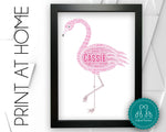 Personalised PRINTABLE Flamingo Word Art Gift Flamingo Gifts Wall Art Wall Prints Flamingo Print Gift Digital Download Prints DDPG0565