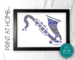 Personalised PRINTABLE Saxophone Word Art Gift Musician Gift Brass Instrument Wall Art Wall Prints Wall Art Digital Download Prints DDPG0041