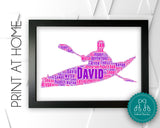 Personalised PRINTABLE Kayaking Word Art Gift Kayak Gift Water Sports Gifts Canoeing Wall Prints Wall Art Digital Download Prints DDPG0051
