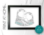 Personalised PRINTABLE Otters Valentines Day Gift For Him Or Her Otter Anniversary Couples Gift Word Art Digital Download Prints DDSC0095