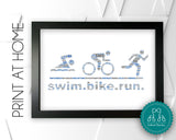 Personalised PRINTABLE Triathlon Running Athlete Iron Man Gift Word Art Wall Art Digital Download Gift Print DDGC1172