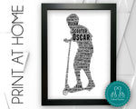 Personalised PRINTABLE Micro Scooter Word Art Gift Skating Gifts Gift For Boy Wall Art Wall Prints Digital Download Prints DDGC0038