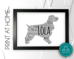 Personalised PRINTABLE Cocker Spaniel Dog For Pooch Dog Lover Gift Wall Prints Digital Download Prints DDGC1373