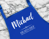 Personalised Apron for Men Gift for Dad - Barbecue BBQ Cooking Apron - Great Fathers Day Gift Idea Head Chef AP0031