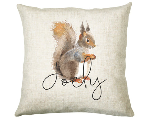 Personalised Squirrel Cushion Gift Printed Name Design - Cushion Throw Pillow Gift For Mum Dad Friend Bedroom Birthday Christmas Gift CS078