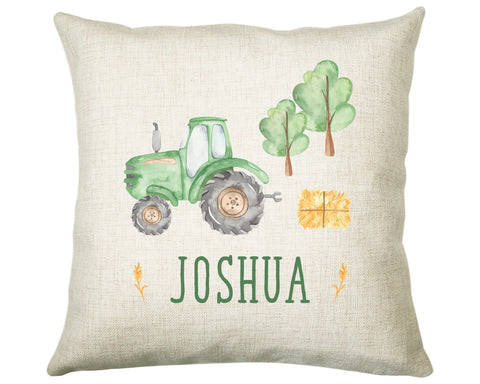 Personalised Tractor Cushion Gift Printed Name Design - Pillow Gift For Girls Boys Nursery Bedroom Farm Animal Decor Birthday Gift CS297